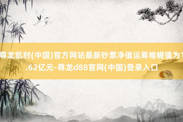 尊龙凯时(中国)官方网站最新钞票净值运筹帷幄值为1.62亿元-尊龙d88官网(中国)登录入口