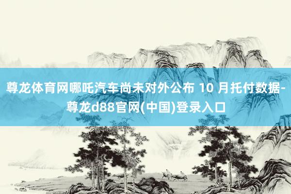 尊龙体育网哪吒汽车尚未对外公布 10 月托付数据-尊龙d88官网(中国)登录入口