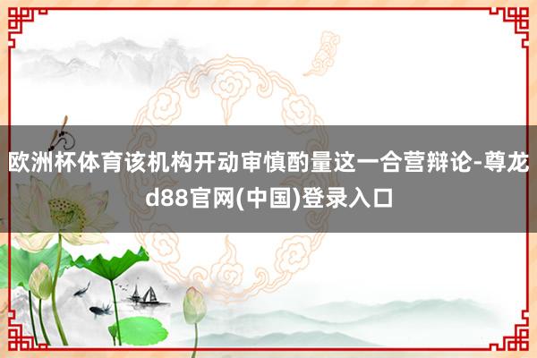 欧洲杯体育该机构开动审慎酌量这一合营辩论-尊龙d88官网(中国)登录入口