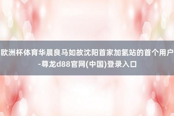 欧洲杯体育华晨良马如故沈阳首家加氢站的首个用户-尊龙d88官网(中国)登录入口