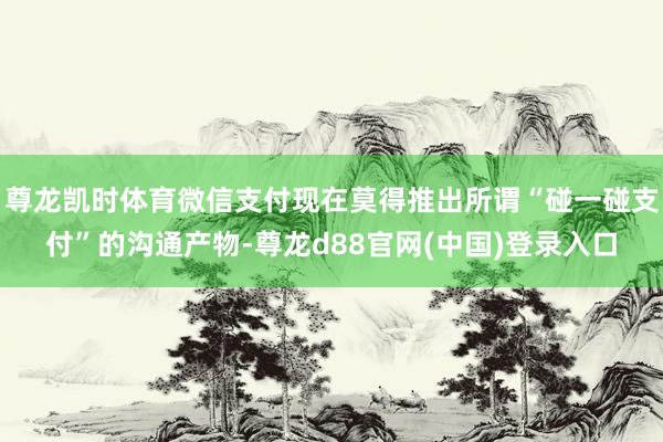 尊龙凯时体育微信支付现在莫得推出所谓“碰一碰支付”的沟通产物-尊龙d88官网(中国)登录入口