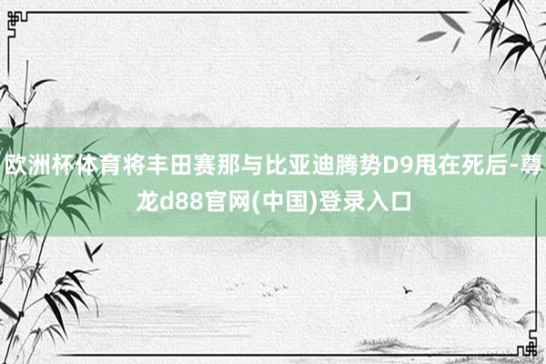欧洲杯体育将丰田赛那与比亚迪腾势D9甩在死后-尊龙d88官网(中国)登录入口