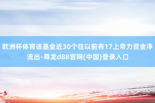 欧洲杯体育该基金近30个往以前有17上帝力资金净流出-尊龙d88官网(中国)登录入口