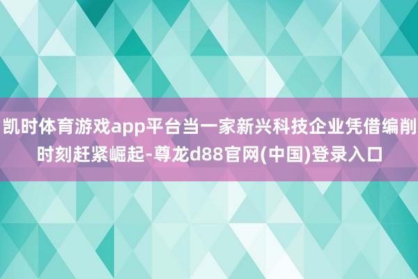 凯时体育游戏app平台当一家新兴科技企业凭借编削时刻赶紧崛起-尊龙d88官网(中国)登录入口