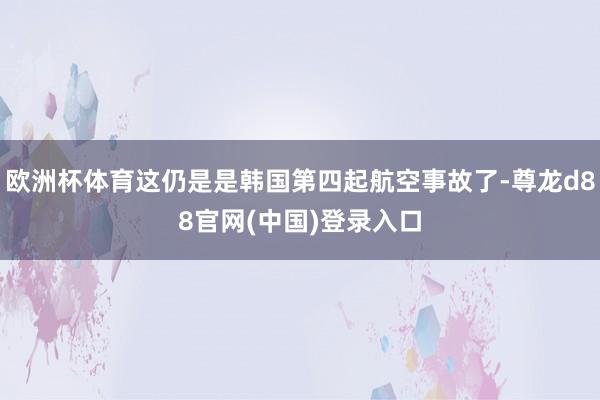 欧洲杯体育这仍是是韩国第四起航空事故了-尊龙d88官网(中国)登录入口