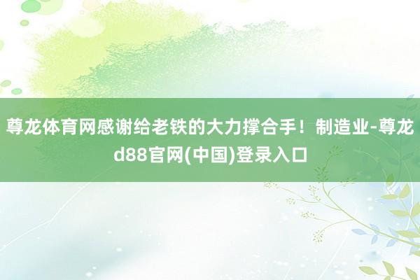 尊龙体育网感谢给老铁的大力撑合手！制造业-尊龙d88官网(中国)登录入口