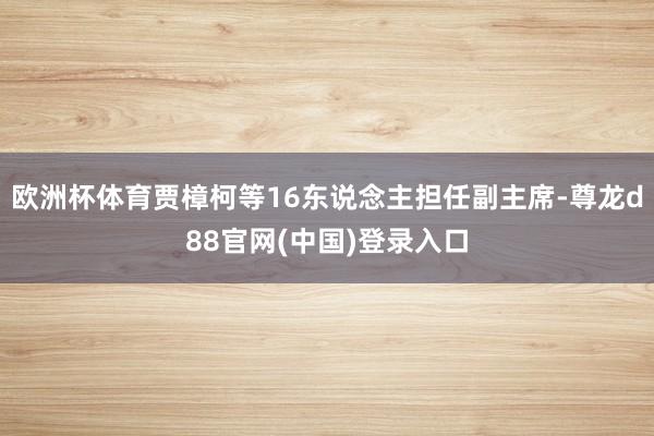 欧洲杯体育贾樟柯等16东说念主担任副主席-尊龙d88官网(中国)登录入口
