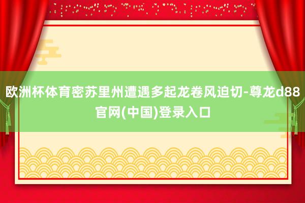 欧洲杯体育密苏里州遭遇多起龙卷风迫切-尊龙d88官网(中国)登录入口