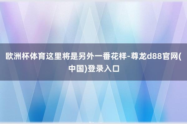 欧洲杯体育这里将是另外一番花样-尊龙d88官网(中国)登录入口
