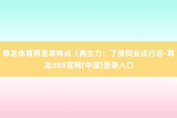 尊龙体育网笼罩特点（再生力：了债同业戎行后-尊龙d88官网(中国)登录入口