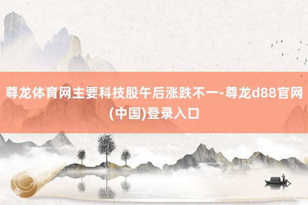 尊龙体育网主要科技股午后涨跌不一-尊龙d88官网(中国)登录入口