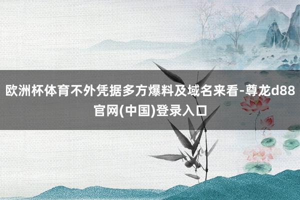 欧洲杯体育不外凭据多方爆料及域名来看-尊龙d88官网(中国)登录入口