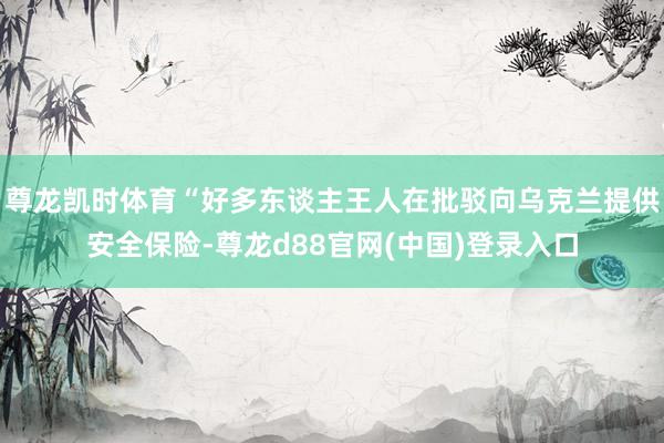 尊龙凯时体育“好多东谈主王人在批驳向乌克兰提供安全保险-尊龙d88官网(中国)登录入口