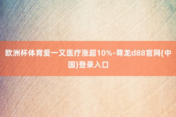 欧洲杯体育爱一又医疗涨超10%-尊龙d88官网(中国)登录入口