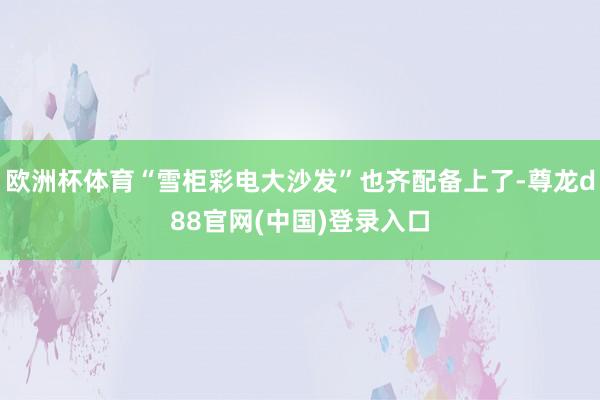 欧洲杯体育“雪柜彩电大沙发”也齐配备上了-尊龙d88官网(中国)登录入口