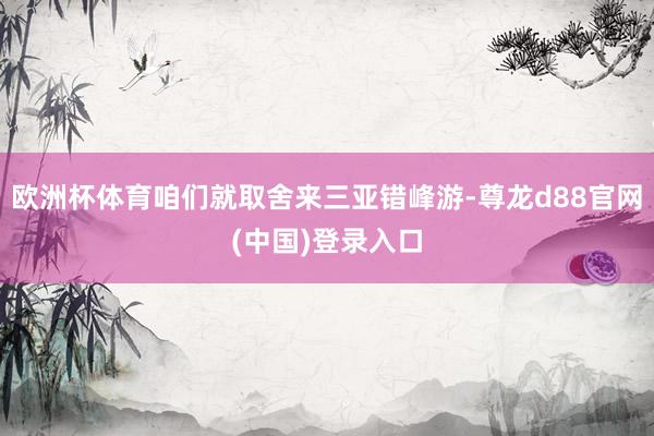欧洲杯体育咱们就取舍来三亚错峰游-尊龙d88官网(中国)登录入口