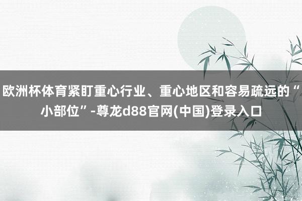 欧洲杯体育紧盯重心行业、重心地区和容易疏远的“小部位”-尊龙d88官网(中国)登录入口