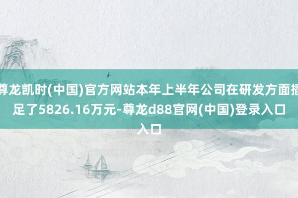 尊龙凯时(中国)官方网站本年上半年公司在研发方面插足了5826.16万元-尊龙d88官网(中国)登录入口