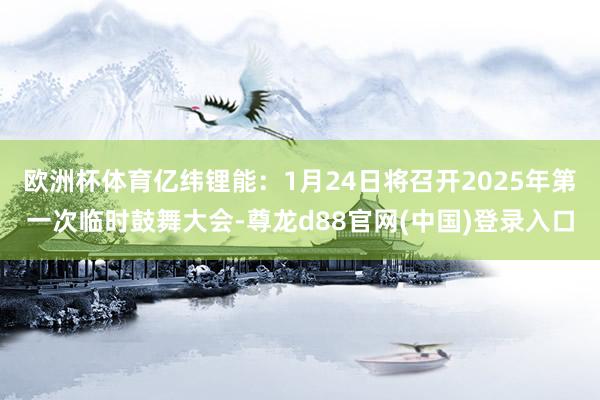 欧洲杯体育亿纬锂能：1月24日将召开2025年第一次临时鼓舞大会-尊龙d88官网(中国)登录入口