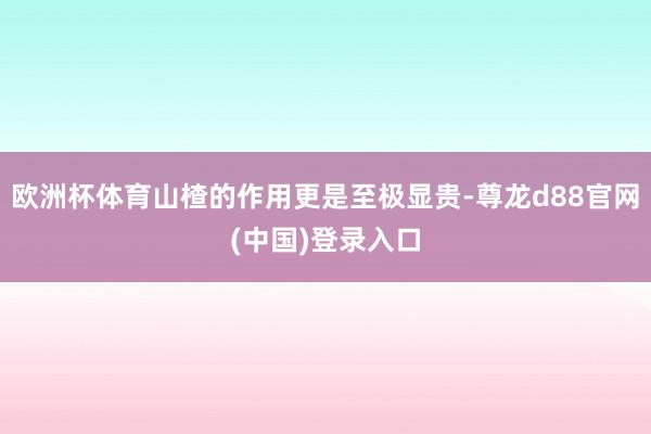 欧洲杯体育山楂的作用更是至极显贵-尊龙d88官网(中国)登录入口