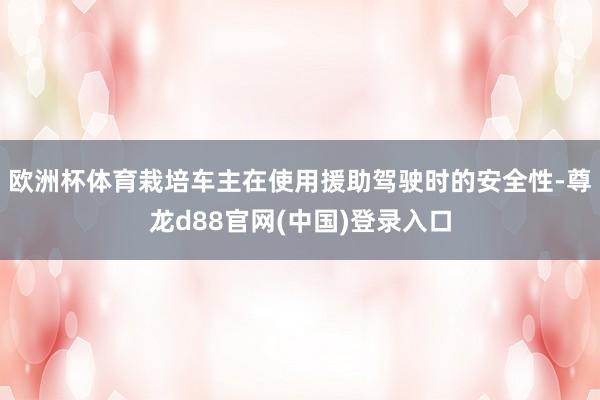 欧洲杯体育栽培车主在使用援助驾驶时的安全性-尊龙d88官网(中国)登录入口