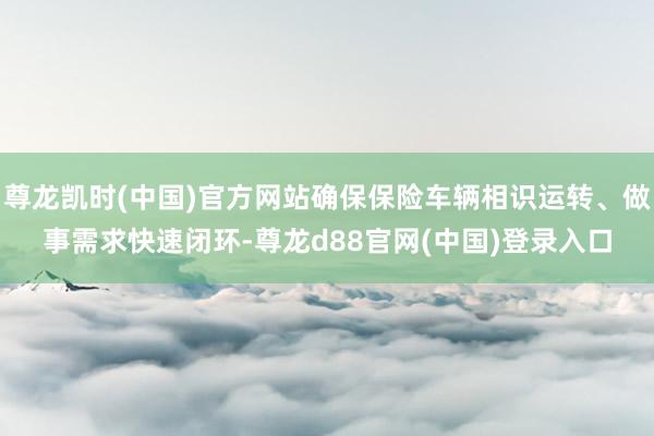 尊龙凯时(中国)官方网站确保保险车辆相识运转、做事需求快速闭环-尊龙d88官网(中国)登录入口