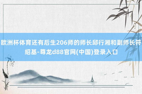 欧洲杯体育还有后生206师的师长邱行湘和副师长符绍基-尊龙d88官网(中国)登录入口