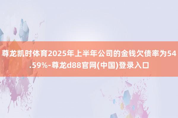 尊龙凯时体育2025年上半年公司的金钱欠债率为54.59%-尊龙d88官网(中国)登录入口