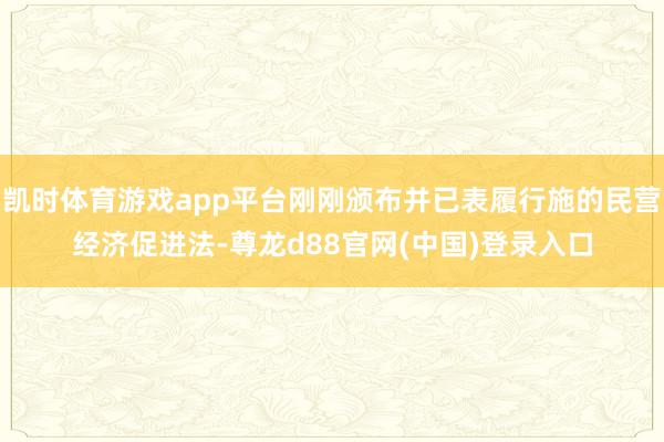 凯时体育游戏app平台刚刚颁布并已表履行施的民营经济促进法-尊龙d88官网(中国)登录入口