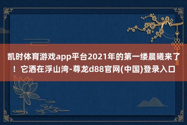 凯时体育游戏app平台2021年的第一缕晨曦来了！它洒在浮山湾-尊龙d88官网(中国)登录入口