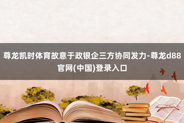 尊龙凯时体育故意于政银企三方协同发力-尊龙d88官网(中国)登录入口