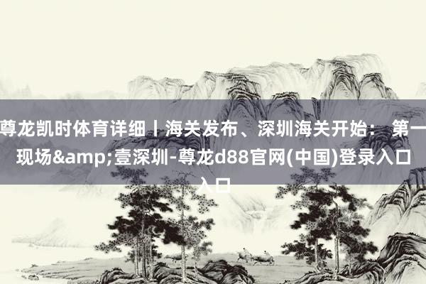 尊龙凯时体育详细丨海关发布、深圳海关开始： 第一现场&壹深圳-尊龙d88官网(中国)登录入口