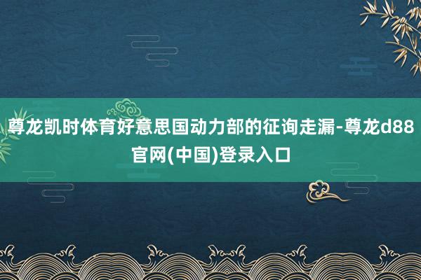 尊龙凯时体育好意思国动力部的征询走漏-尊龙d88官网(中国)登录入口