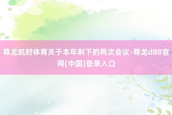 尊龙凯时体育关于本年剩下的两次会议-尊龙d88官网(中国)登录入口