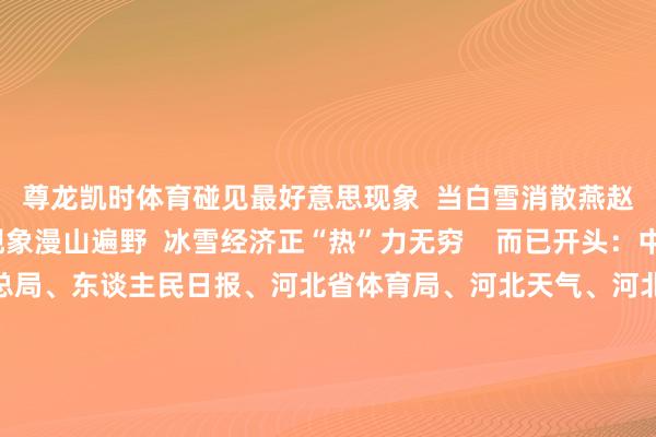 尊龙凯时体育碰见最好意思现象  当白雪消散燕赵地面  解放飞驰的现象漫山遍野  冰雪经济正“热”力无穷    而已开头：中国征象局、国度体育总局、东谈主民日报、河北省体育局、河北天气、河北文旅发布、河北旅游、张家口文旅、崇礼区文化广电和旅游局发布等  剪辑：曹秦雨、吴文婷、靳彤  好意思术剪辑：赵燕杰-尊龙d88官网(中国)登录入口