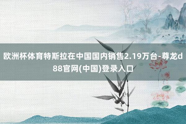 欧洲杯体育特斯拉在中国国内销售2.19万台-尊龙d88官网(中国)登录入口