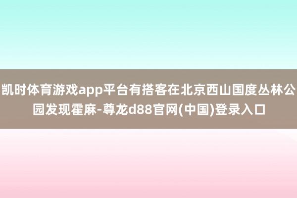 凯时体育游戏app平台有搭客在北京西山国度丛林公园发现霍麻-尊龙d88官网(中国)登录入口