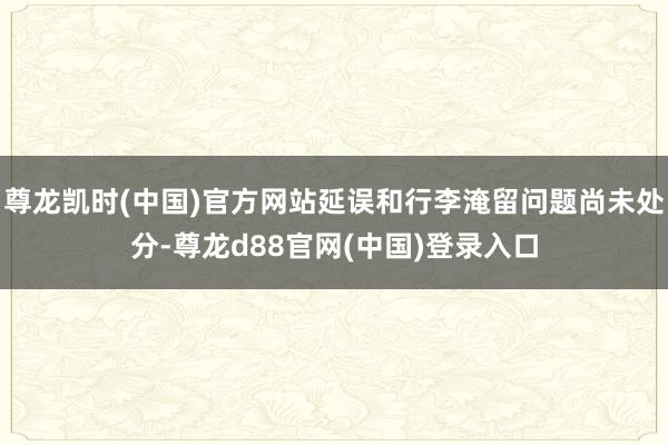 尊龙凯时(中国)官方网站延误和行李淹留问题尚未处分-尊龙d88官网(中国)登录入口