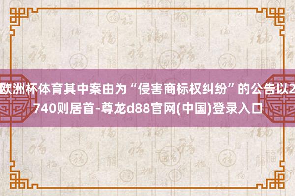 欧洲杯体育其中案由为“侵害商标权纠纷”的公告以2740则居首-尊龙d88官网(中国)登录入口