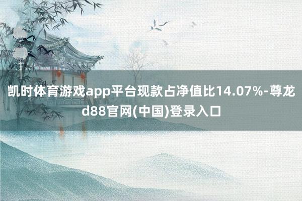 凯时体育游戏app平台现款占净值比14.07%-尊龙d88官网(中国)登录入口