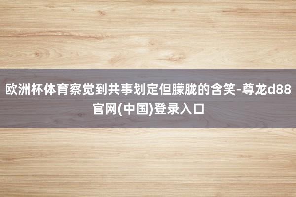欧洲杯体育察觉到共事划定但朦胧的含笑-尊龙d88官网(中国)登录入口