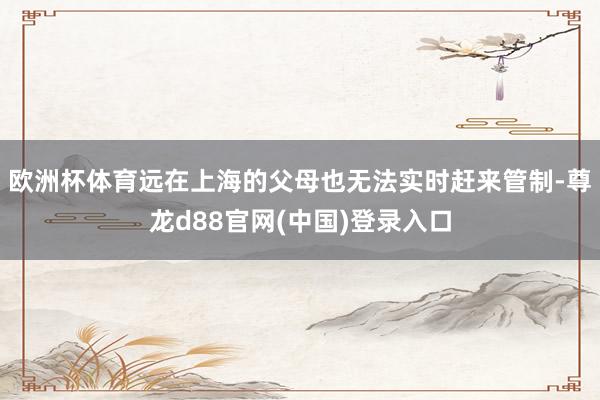 欧洲杯体育远在上海的父母也无法实时赶来管制-尊龙d88官网(中国)登录入口