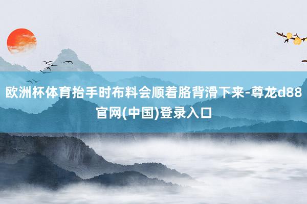 欧洲杯体育抬手时布料会顺着胳背滑下来-尊龙d88官网(中国)登录入口